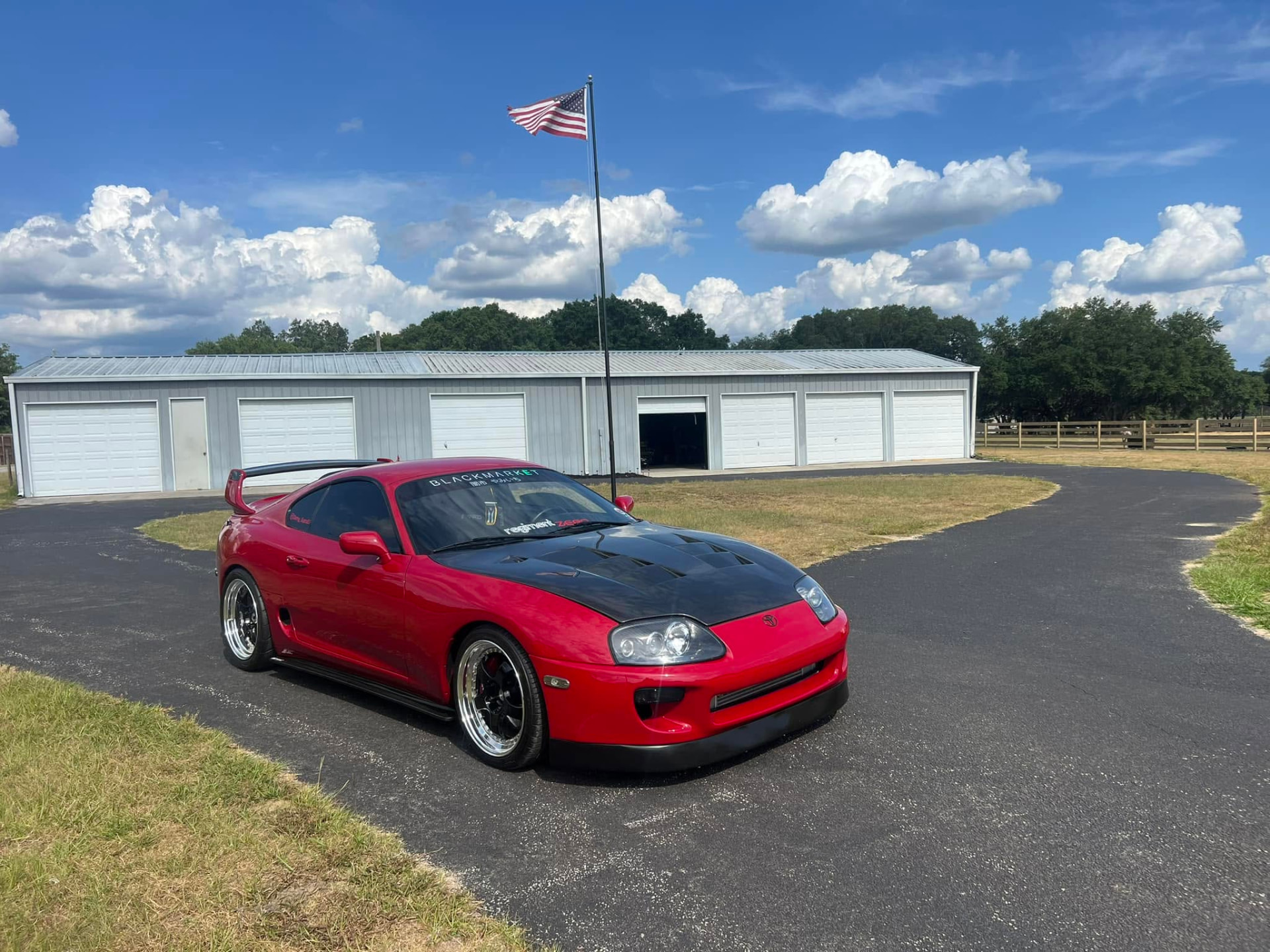 Red MK4 Supra with a Rhino Motorsports engine build